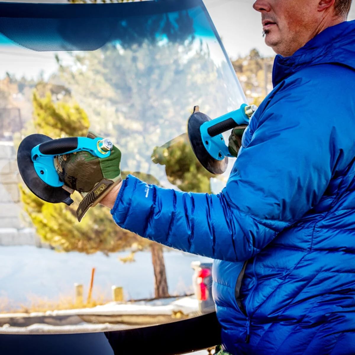 AGSC-SG-2PK 2 Pack SuperGrip™ Ergonomic 6 inch Windshield Suction Cups, Auto Glass Removal Suction Cups.