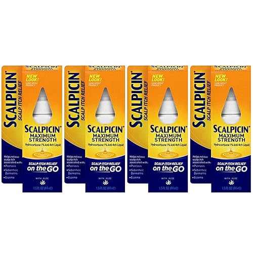 Scalpicin Max Strength - Tratamiento para la picazón del cuero cabelludo, 1.5 onzas (paquete de 4)