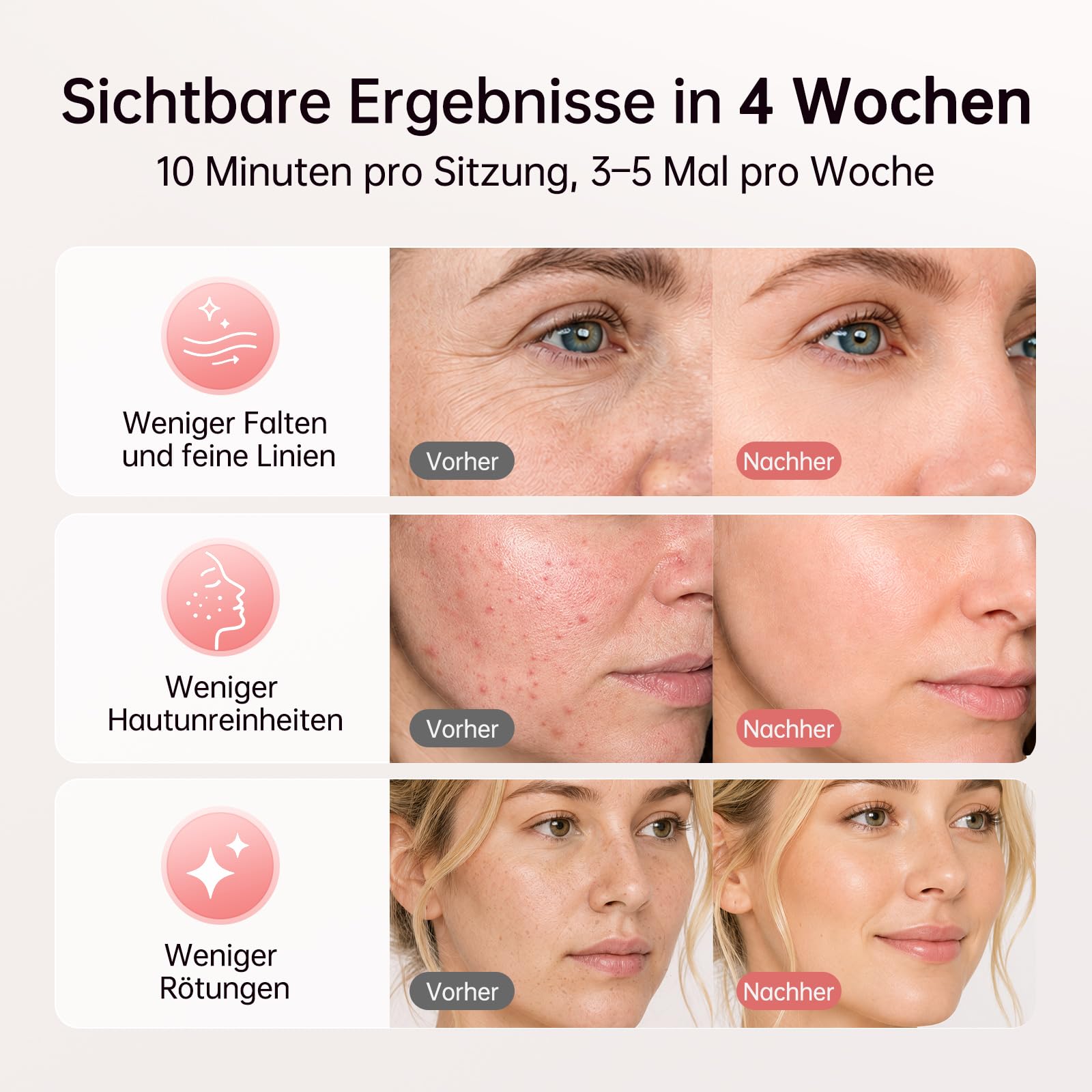 LED Maske Gesicht, Kabellos Lichttherapie Gesichtsmaske, 4 Modi | Anti-Aging, Hautklärung, Entzündungshemmend, Beruhigend, rote/blau LED, Aufladbar Rotlichtlampe Gesicht, Schönheitsgeschenke