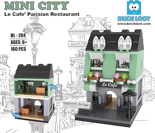 Miniatura 36 de Brick Loot Mini City Coffee Shop - Juego de construcción de 208 piezas, bloques de construcción de juguete, compatible con Lego y las principales