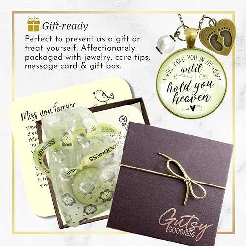 Miniatura 6 de Miscarriage Necklace Hold You in Heart Baby Remembrance Jewelry Gift 24"