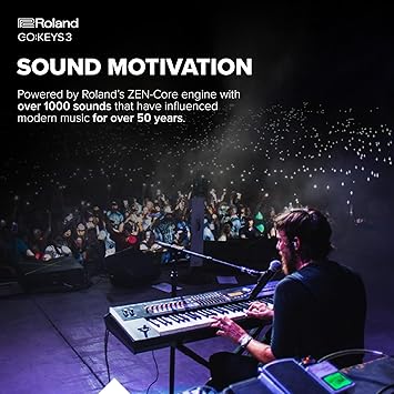Roland GO:KEYS 3 Music Creation Keyboard | 61-Note Keyboard | Built-In Stereo Speakers | Bluetooth Audio/MIDI Support for Music Streaming - Dark Red