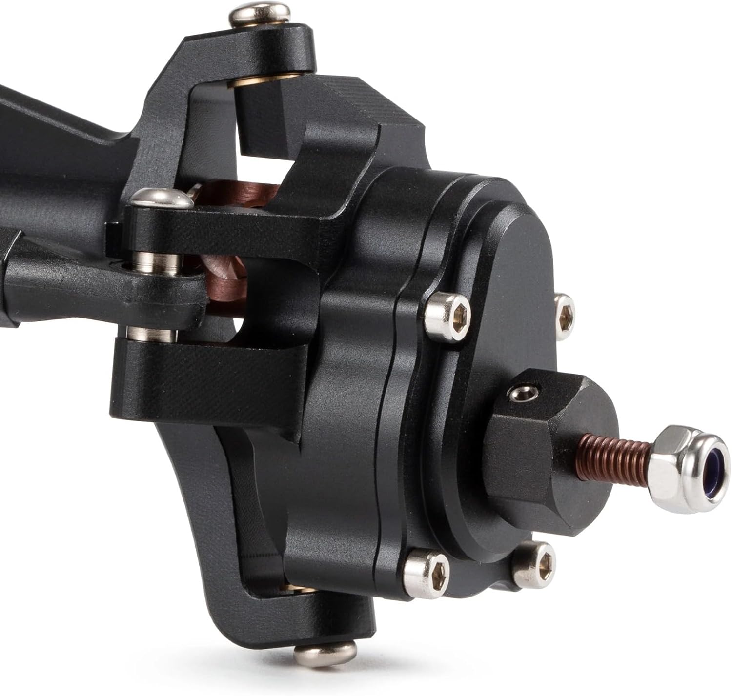 1/10 RC Portal Axles Set with BTA Servo Mount Machined 7075 Aluminum One Piece Construction Offset for Axial Capra SCX10 III LCG Cheater Rigs (Black F&R Set)