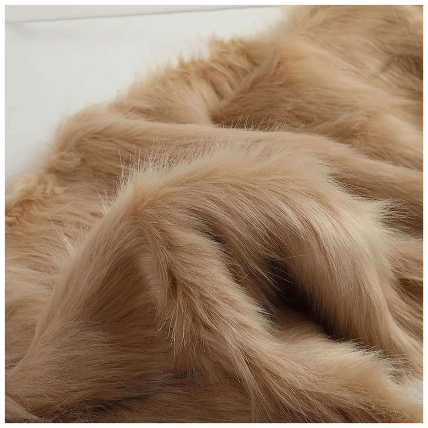 Amazon | シャギーフェイクファー生地 - ブラウン 50 x 50 cm