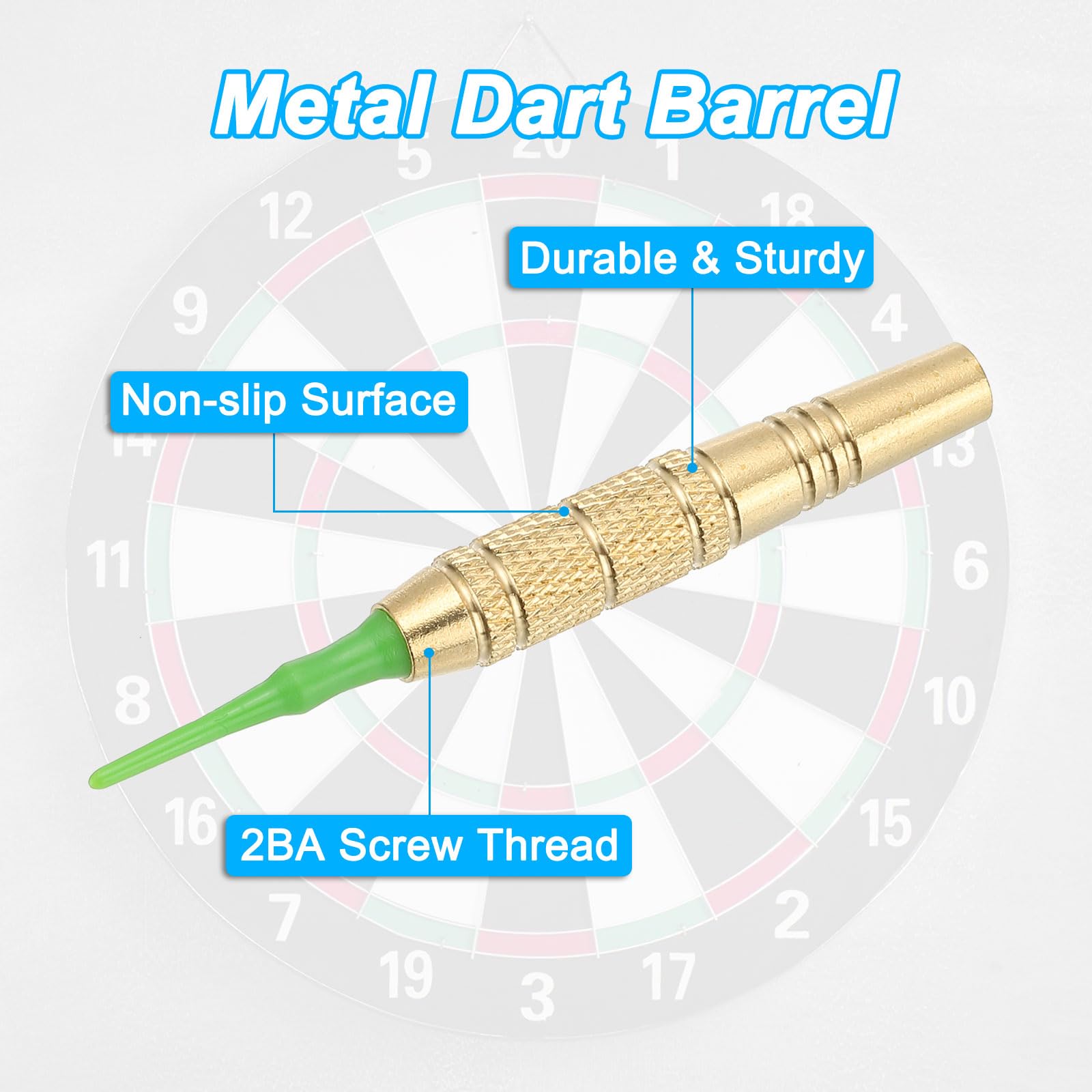 PATIKIL 16 Grams Dart Replacements Barrel, 6Pcs Copper Dart Replace Barrel Accessories for Soft and Steel Dart Tips Gold Tone - Image 4