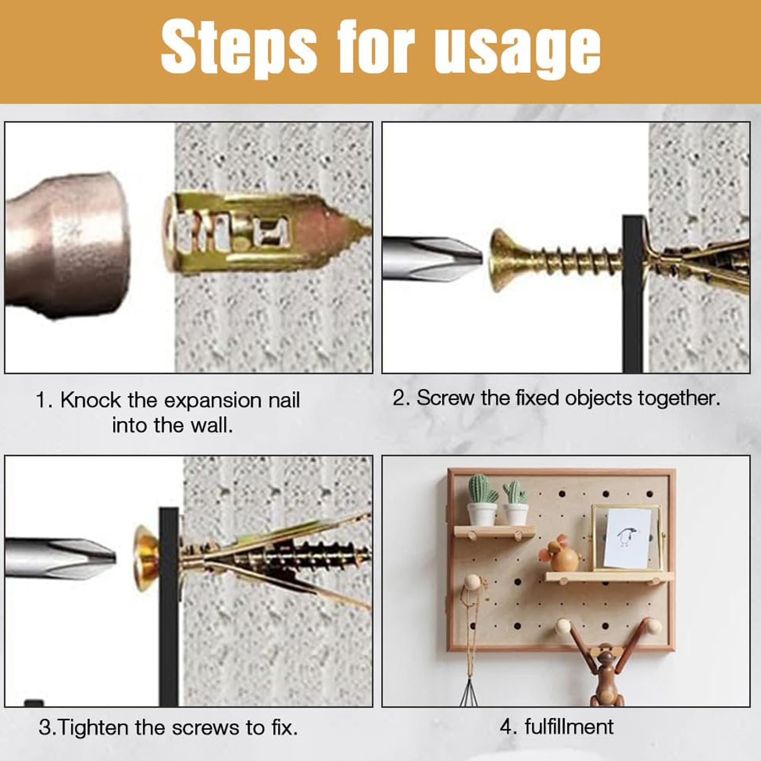 Self-Drilling Drywall Anchors with Screws,Heavy-Duty Expansion Anchors Kit for Hollow Walls,No Pre-Drilling Needed for Gypsum & Hollow Brick (90Set)