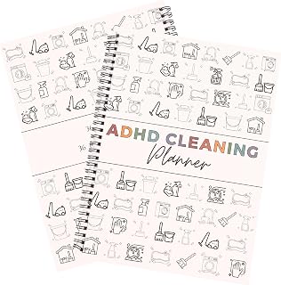ADHD Cleaning Planner, Cleaning Checklist Notebook- Daily Weekly Monthly Schedule & Organizer for Home Family Cleaning Tasks, Editable Template