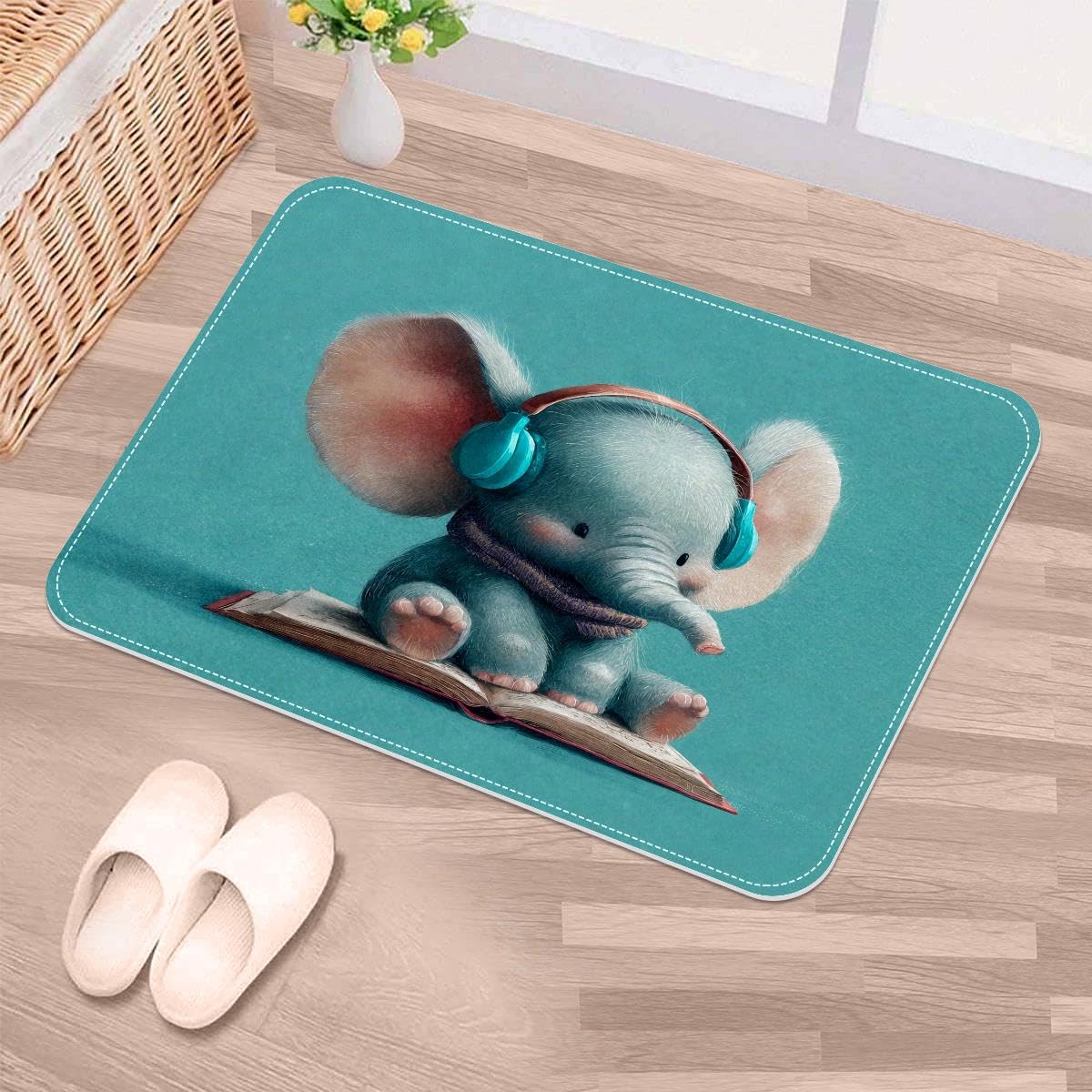 Tapete de elefante antideslizante de 50x80 cm ideal para la entrada de casa