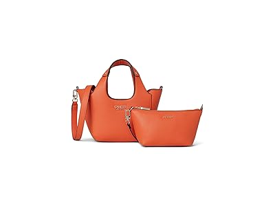 GUESS Calista Mini Tote Satchel Handbags Orange, Polyester
