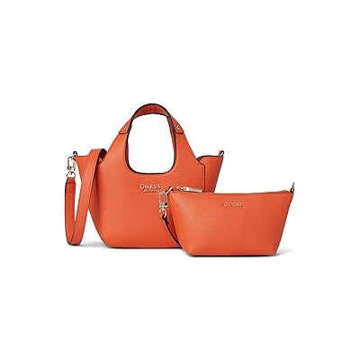 GUESS Calista Mini Tote Satchel Handbags Orange, Polyester