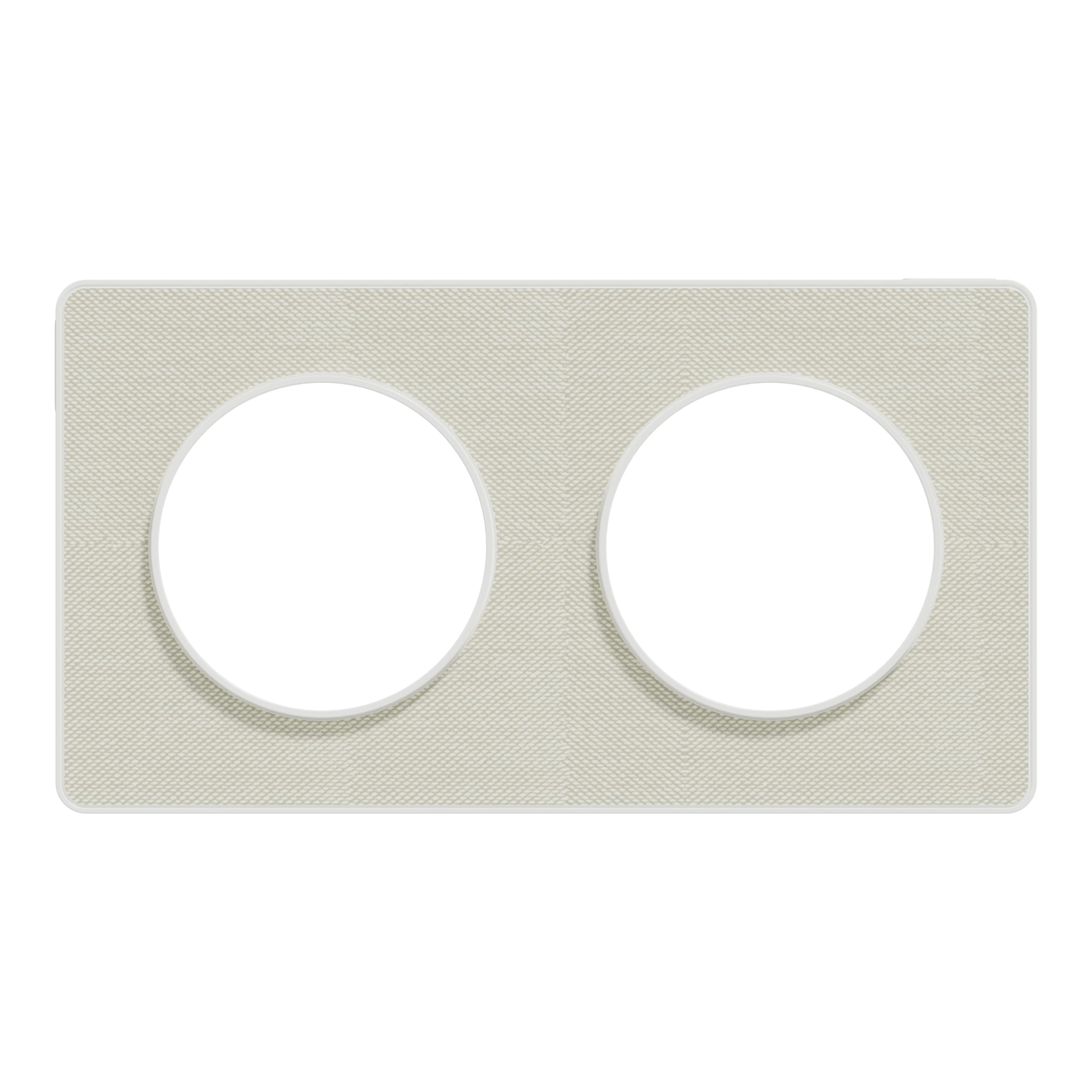 Schneider Electric - Odace Touch - PLQ Kvadrat Chalk/White 2 Horizons or Green Hole Spacing 71 mm - S520804KW - Image 3