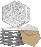 Vista 13 de Paquete de 15 paneles hexagonales de espuma a prueba de sonido para paredes, paneles acústicos de 12" x 11" x 0.35" de alta densidad que absorben