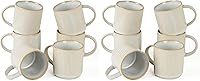 Vista 12 de famiware Juego de Tazas de Café para 4, Tazas de Catering Star de 12 oz con Asa para Café, Té, Cacao, Leche - Juego de Vajilla de Cerámica de Gres