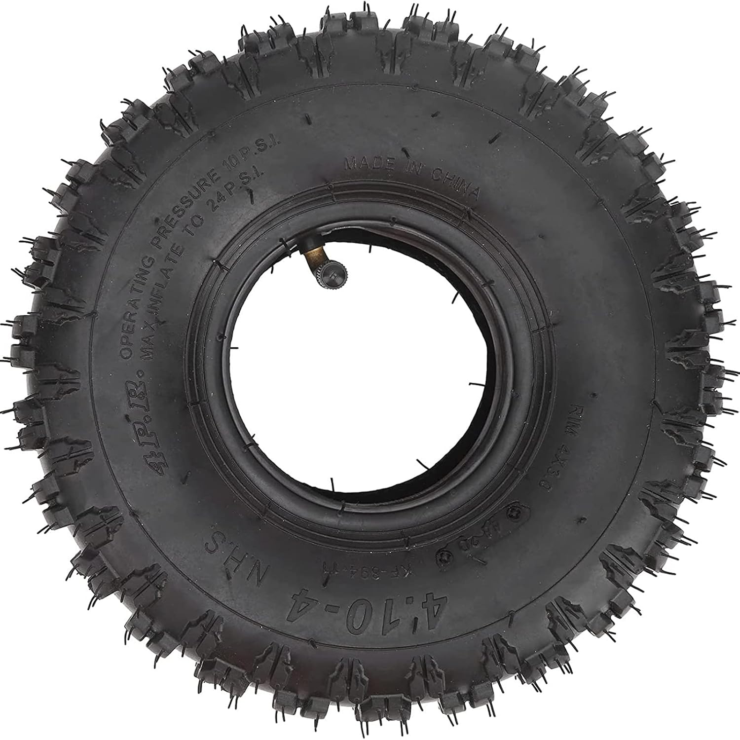 Electric Scooter Tire/Wheel, 4.10-4 Mobility Scooter Wheel Tire Inner & Outer Tube Anti-Skid Inflation Tire for Garden Snow Blower, Scooters, Lawn Mowers, Trolleys, Unicycles