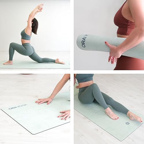 Miniatura 5 de Alfombrilla de entrenamiento grande de gamuza no tóxica, 0.118 in de grosor con correa, tapete de ejercicio ecológico para mujeres y hombres,