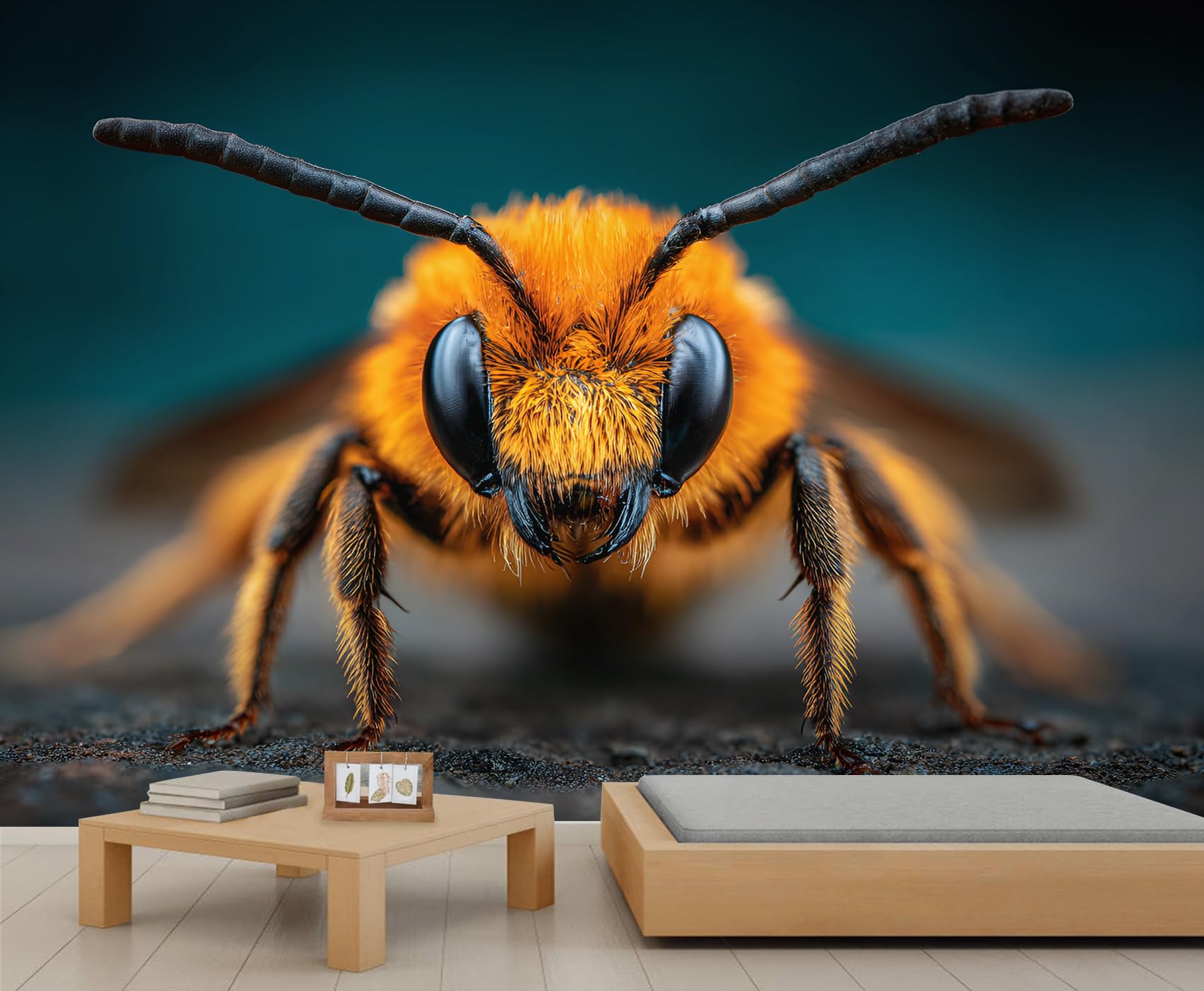 Bee Wallpaper Bee Bedroom Wallpaper Dark Wall Murals for Living Room Mural for Living Room Bedroom 400 X 280 cm — image 1