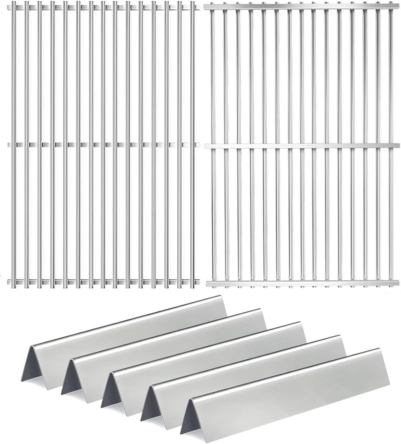 GasSaf 15.3 inch Flavorizer Bars and 17.5 inch Grill Grates Replacement for Weber 7636 7638, Spirit 300 Series E310 E320 E330 S310 S320 S330 Gas Grills with Front Control Knob (2013-2017)