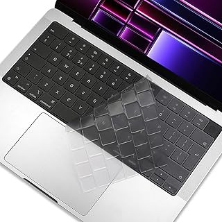 TPU Keyboard Cover Skin forMacBoook Air 15" 13.6" A2681 & Pro 14" 16" A2779 A2780 A2442 A2485 M2 Chip Released in 2023 2022 2021 with Touch ID Protector Accessory EU layout