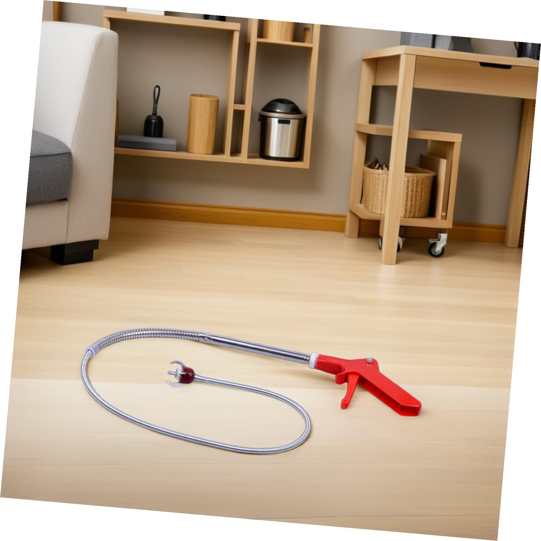 NUOBESTY Déboucheur de Toilettes Manuel 130 M Outil de Débouchage Griffes 4 Dents en Acier Inoxydable pour Canalisations et Évacuations Domestiques Salle de Bain la Cuisine