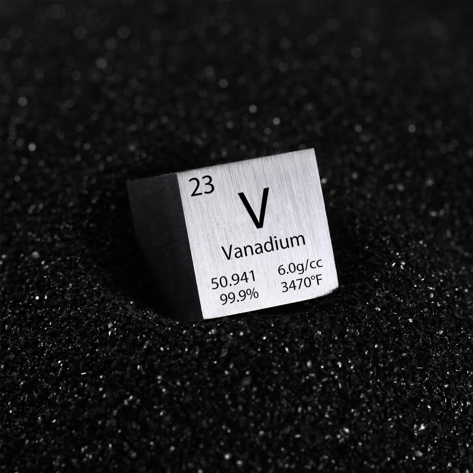 Cubo de vanadio de 1 pulgada de 25,4 mm de densidad de metal puro cubo de metal de alta densidad para colecciones de elementos, experimentos de laboratorio, material de experimentos