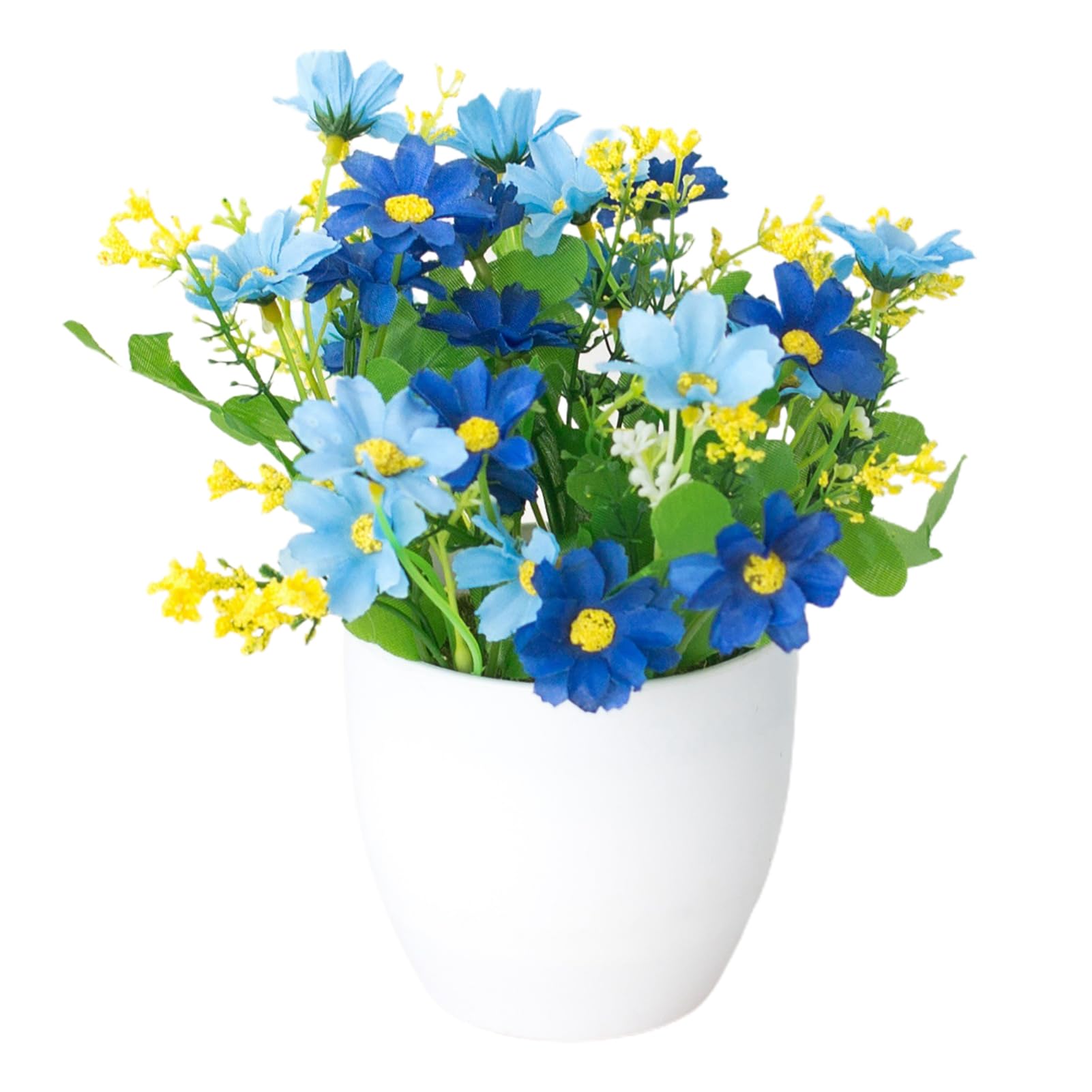 Ulafbwur Blue Artificial Flower Pot Simulation Bonsai Aster Office Desktop Decor Plastic Colorful Fresh Imitation Potted Flower For Parties Artificial Flower Pot Fake Potted Plant