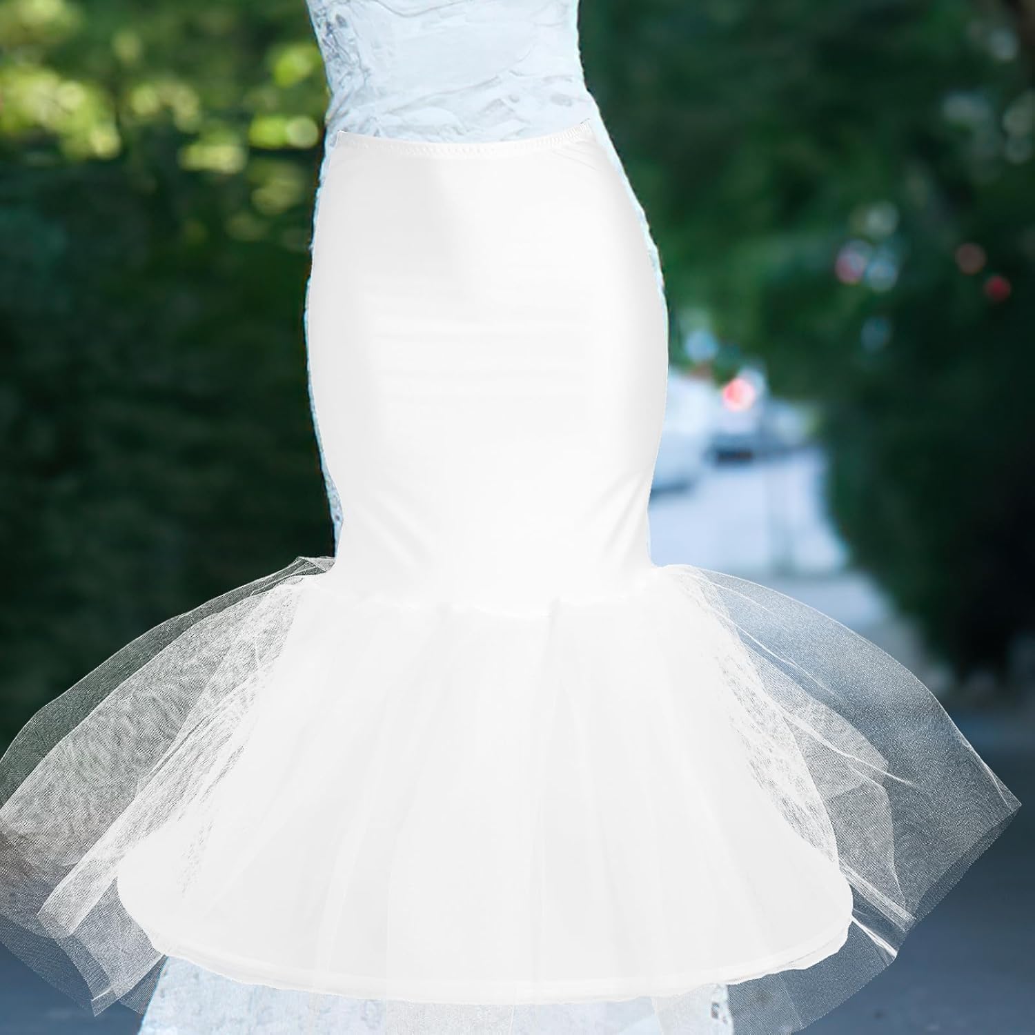 SAFIGLE Petticoat for Wedding Dress with Hoop Crinoline Underskirt Bridal Ball Gown Volume Support White 29.5X29.5X37.4 Inches - Image 8