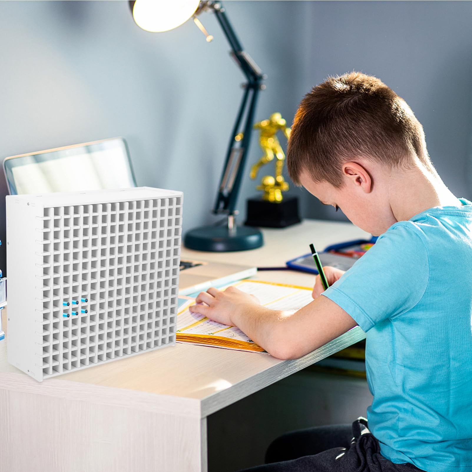 Portapenne da Scrivania Abs Bianco 240 Slot Organizer | Accessori da Scrivania, Studiare Accessori, Decorazioni Scuola, Piccolo Ingombro per Scuola e Ufficio