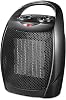 Calentador Eléctrico Pequeño Kismile de Cerámica, Calentador de Espacio Portátil con Ventilador para Oficina con Termostato Ajustable y Protección contra Sobrecalentamiento, Certificado ETL para Cocina, 750W/1500W (Negro) 1