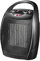 Kismile Ceramic Space Heater 1500W Portable Electric Heater with Thermostat, Overheat & Tip-Over Protection for Office Home Black