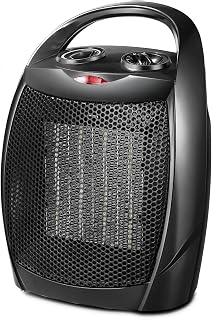 Kismile Ceramic Space Heater 1500W Portable Electric Heater with Thermostat, Overheat & Tip-Over Protection for Office Home Black