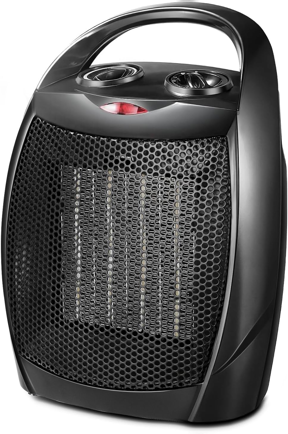 Kismile Small Electric Space Heater Ceramic Space Heater,Portable Heater Fan for Office with Adjustable Thermostat and Overheat Protection ETL Listed for Kitchen, 750W/1500W(Black)