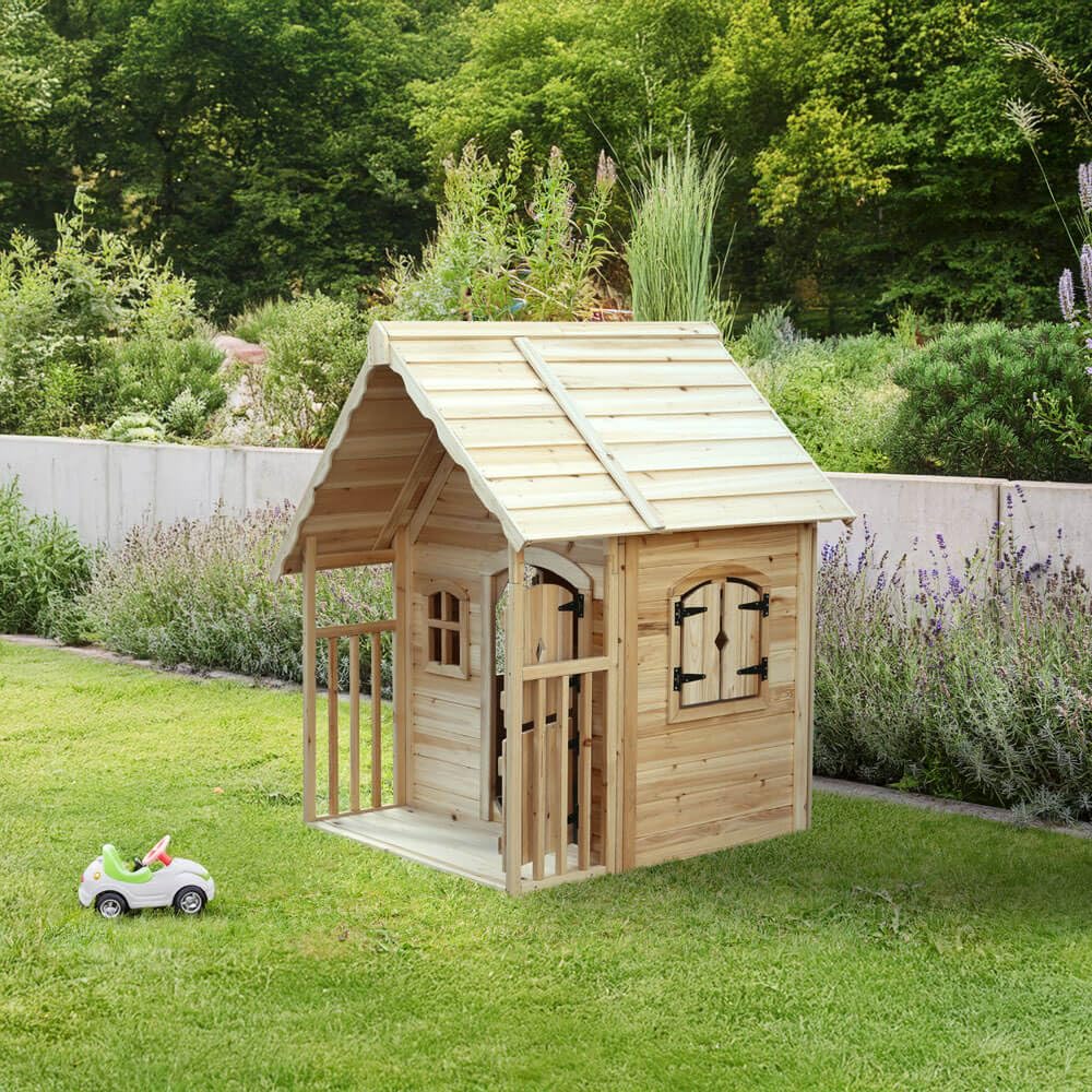 Home Deluxe Spielhaus Kimi – Natur | Holz-Kinderhaus für Garten & Outdoor-Spielspaß