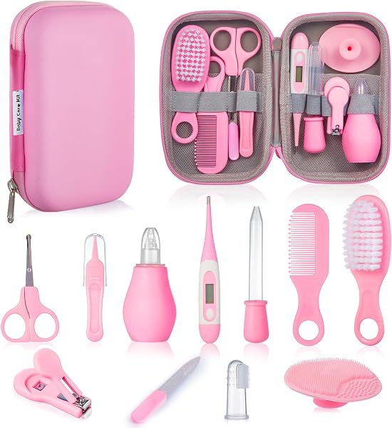 Baby Hygiene Kit – 12 Baby Care Set, Baby Bath Set, Newborn Nail Kit, Essential Useful Accessories Baby Products, Travel and Daily Beauty Brush - 1
