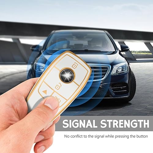 Miniatura 9 de Funda para llavero de TPU suave de alta calidad con patrón plateado, compatible con Mercedes Benz CLS CLA GLA AMG A C E S G GLC GLE GLS M llavero