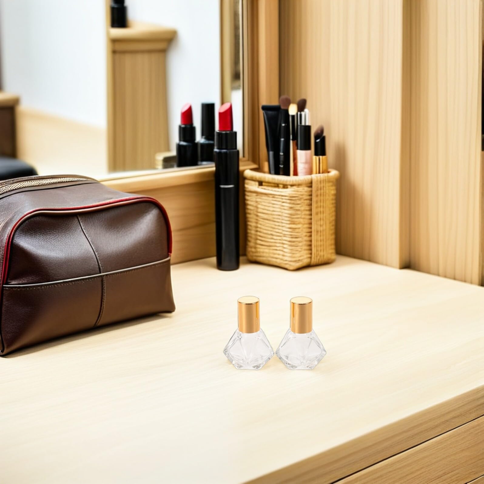 GALPADA 36 Stück Ml Ätherische Öle Rolle Glasflaschen mit Metallkugel und Ergonomischem Griff Fünfzackige Sternform Inklusive 2 Trichter und 4 Pipetten für Aromatherapie und Tägliche