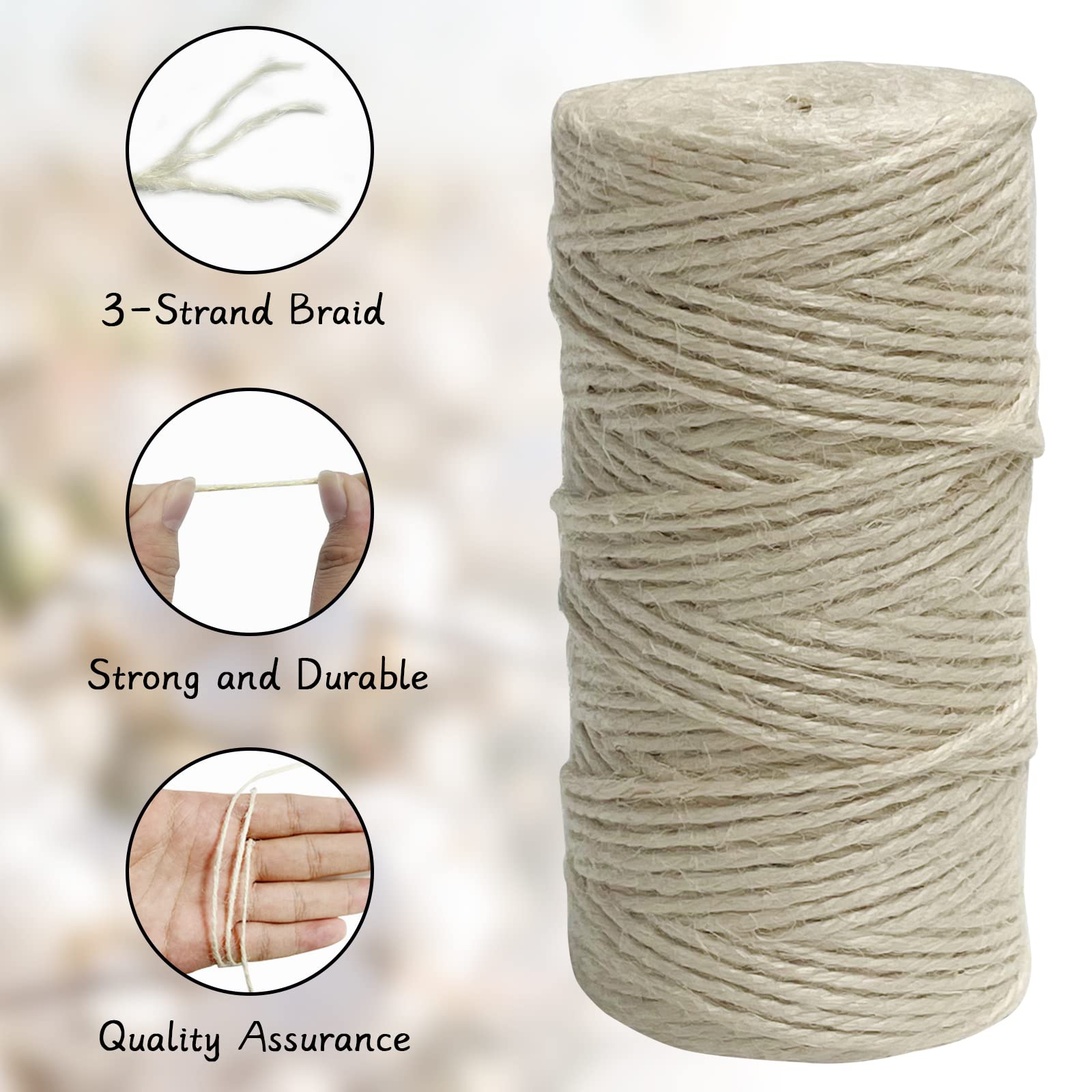 Jute-Schnur 2mm - 100 Meter Rolle In Grau | Reißfestes Kordelband Für DIY & Deko