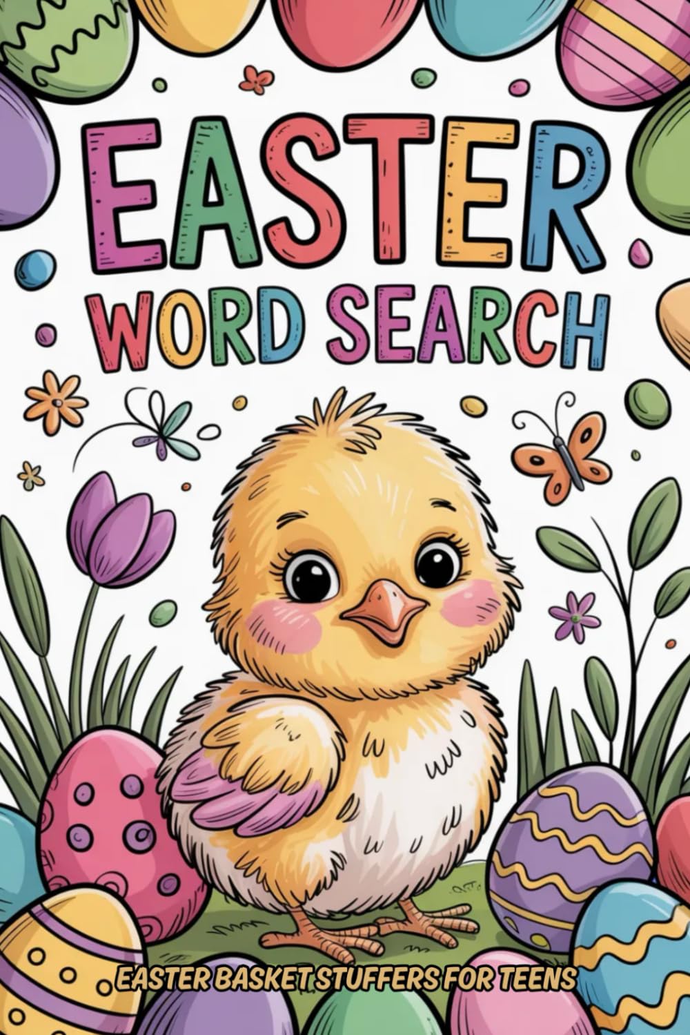 Easter Basket Stuffers for Teens: Word Search Puzzles: Relaxing Spring Activity Book with Beautiful Patterns and Answers