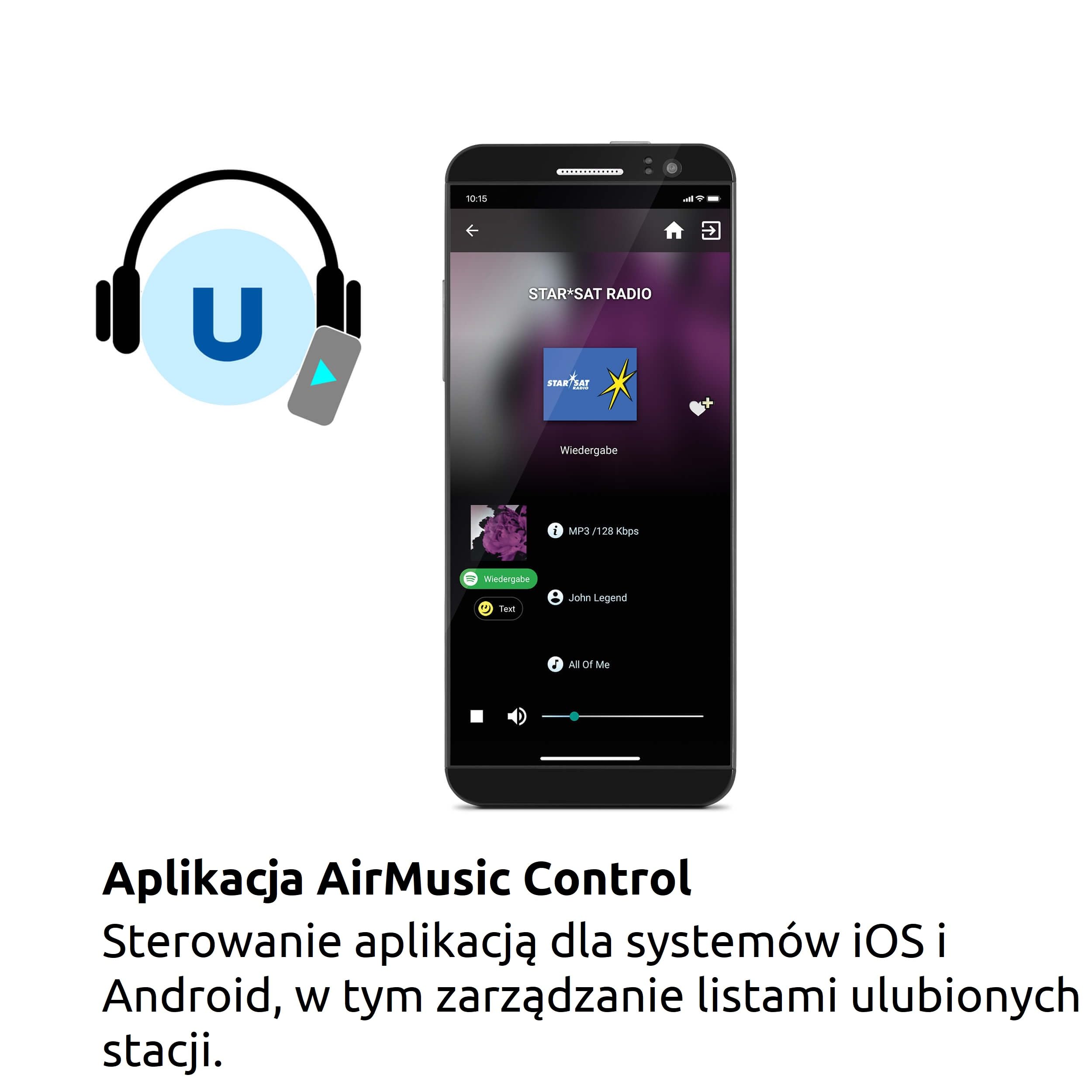 TechniSat Radio gwiazdkowe IR 2 – kompaktowe radio internetowe (WLAN, wymienny akumulator, kolorowy wyświetlacz, zmienne przyciski bezpośredniego wyboru, nadajnik radia do spania, budzik, timer snu