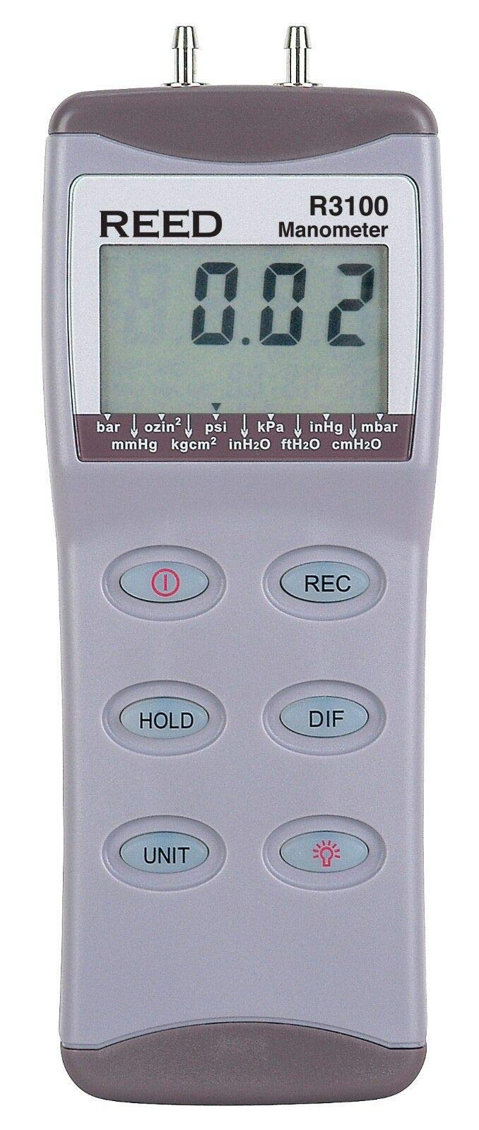 REED Instruments R3100 Digital Manometer, Gauge / Differential, 100psi