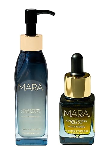 MARA - Aceite limpiador de enzimas de algas + aceite facial de retinol de algas Cuidado de la piel limpio, no tóxico, a base de plantas