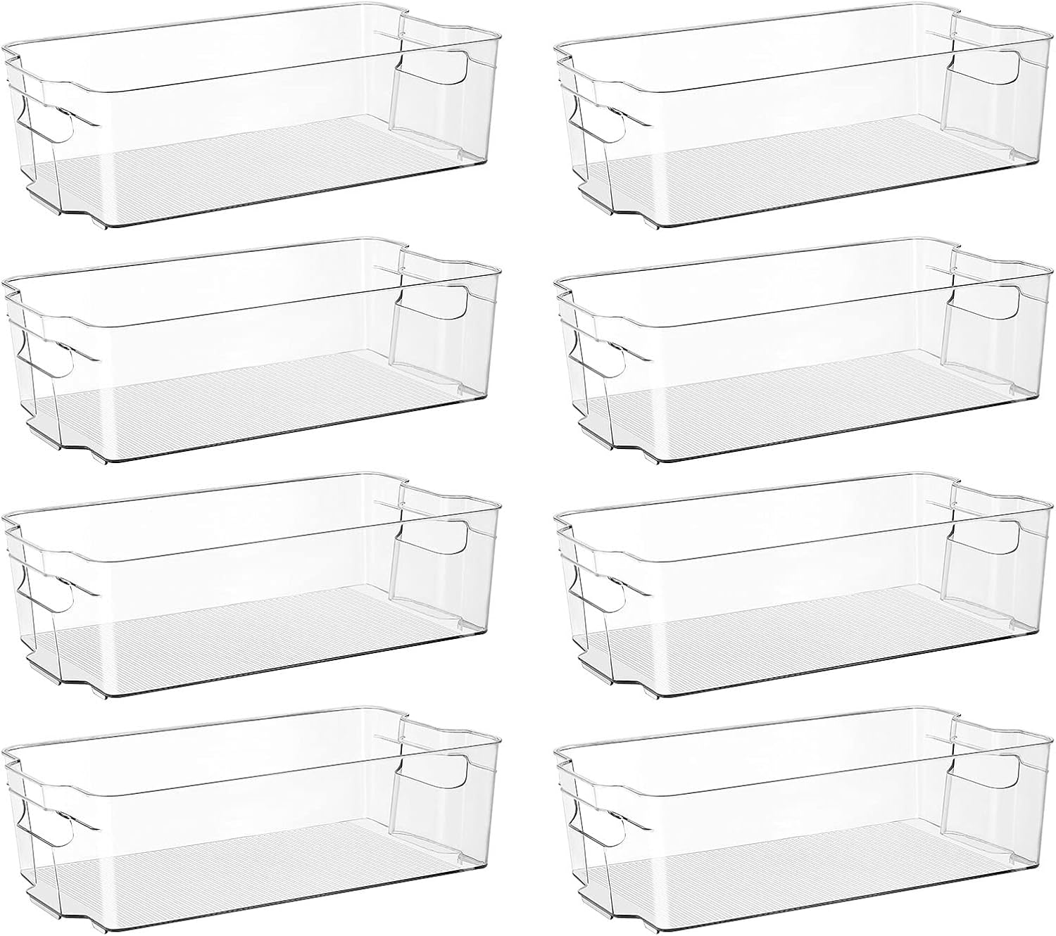 8 Pack Stackable Fridge Organizers, Clear Pantry Organizers & Storage Plastic Small Food Storage