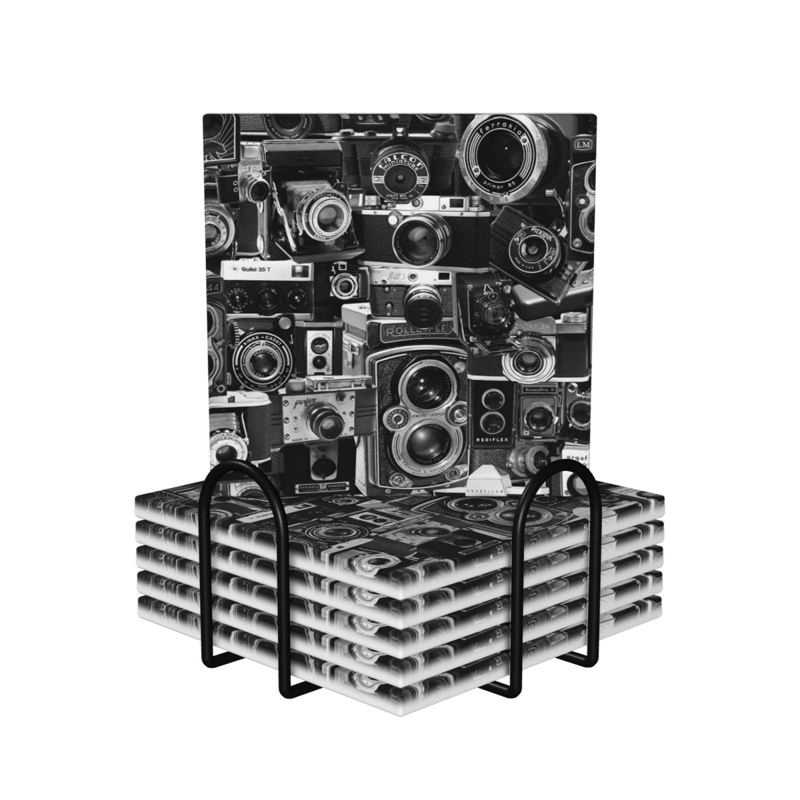 Cool Camera Collection - Set di 6 sottobicchieri in ceramica, accessori eleganti per la cucina e la casa