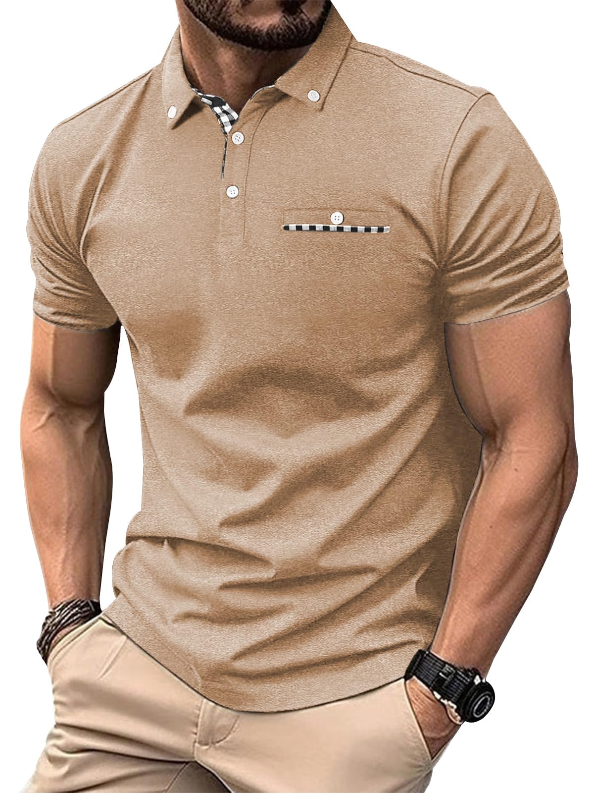 Zetieny Polo Uomo Manica Corta Traspirante Golf T-Shirt Tennis Polo Shirt Estiva Abbigliamento da Lavoro Magliette