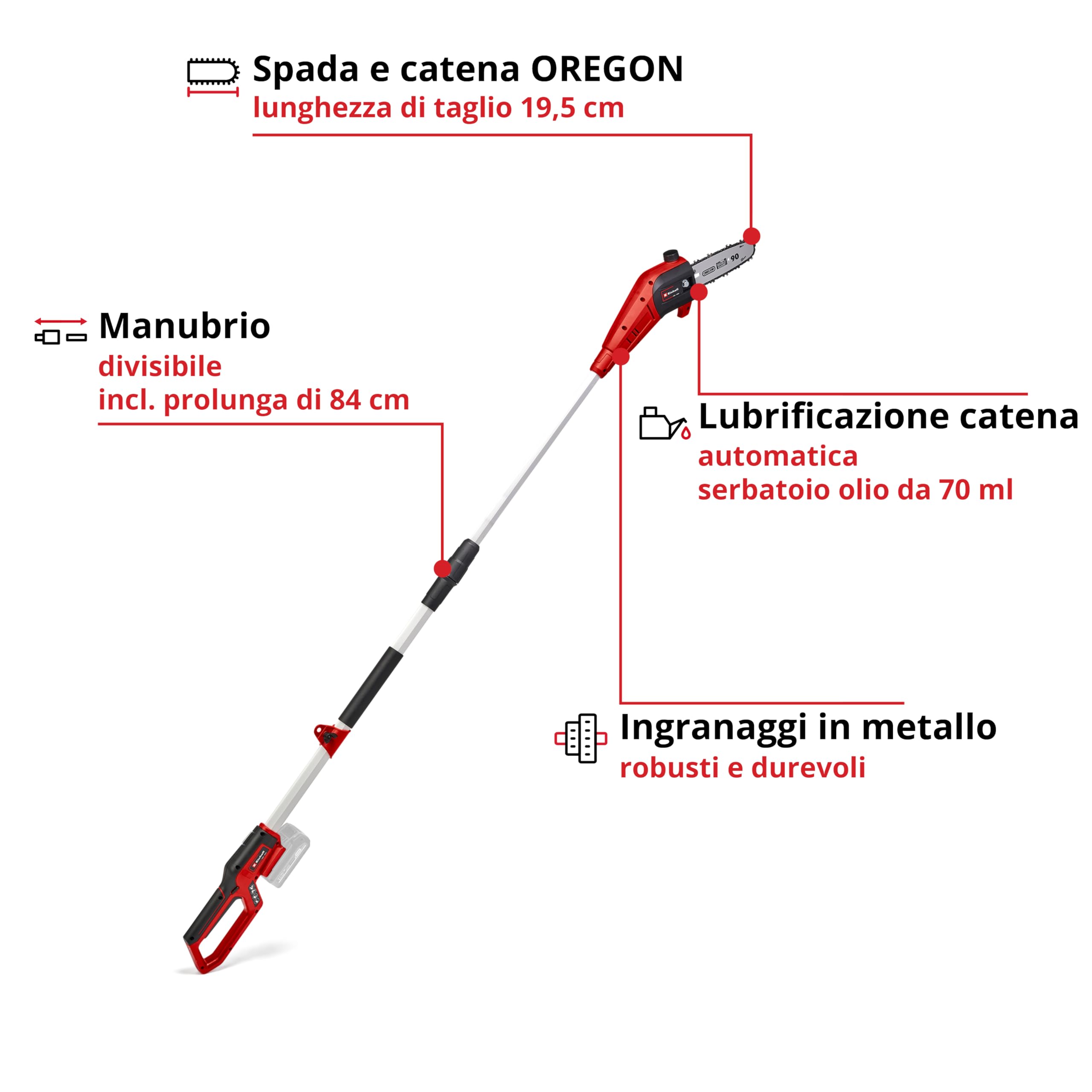 Einhell GC-LC 18/20 Li T-Solo Svettatoio A Batteria Lungh. Asta Telescopica 288