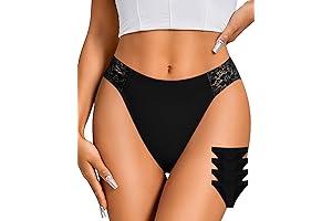 Women's High Waisted Bikini Underwear 4 Pack - Seamless, No Show Lace Panties