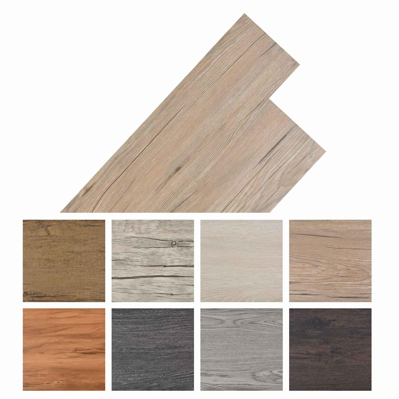 Deski podłogowe, dębowy brąz, 36 sztuk, PCW, samoprzylepne, 5,02 m², 91,5 x 15 cm, wykładzina podłogowa do salonu, kuchni, korytarza, nowoczesne wzornictwo, łatwe w pielęgnacji, antypoślizgowe