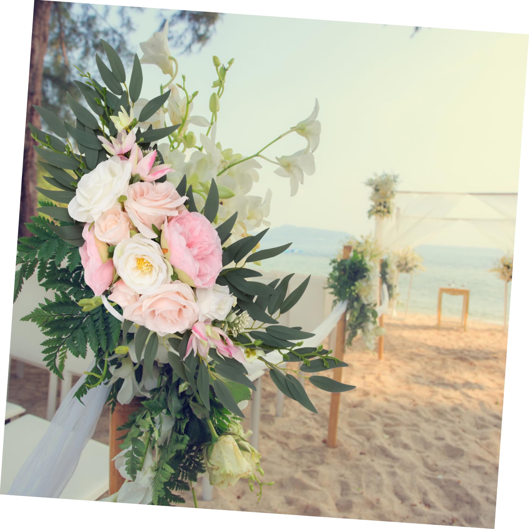 Alipis Guirnalda de Flores para Boda 2 Piezas de Tela Rosa
