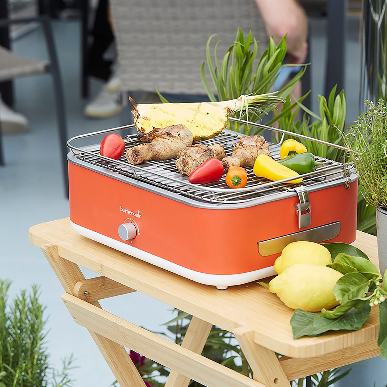 Barbecook E-Carlo gril de table électrique, grille camping, Red 42,5x33x16,5cm