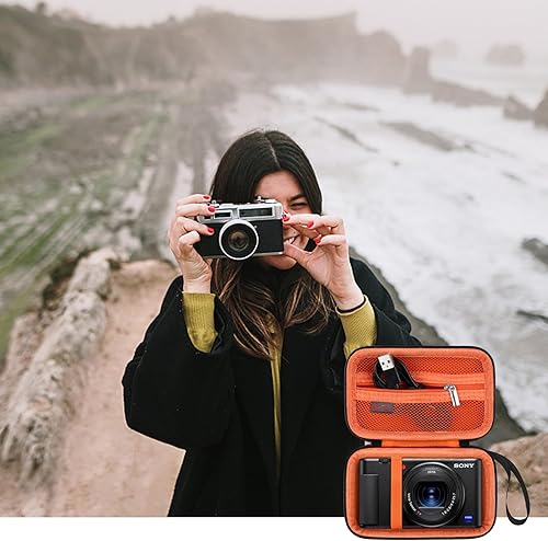 Miniatura 7 de Elonbo Estuche rígido de viaje para cámara digital Sony ZV-1ZV-1F, funda de almacenamiento de cámara de transmisión de video 4K, soporte organizador