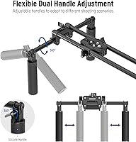 Vista 4 de NEEWER SR004 - Kit universal de soporte de varilla, 16"/40 cm, sistema de soporte de varilla de 0.591 in, estabilizador de cámara para videocámara